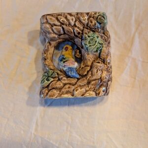 2/30$ Hand-Painted Ceramic Bird Tree Vase Accent in Yellow and Blue
